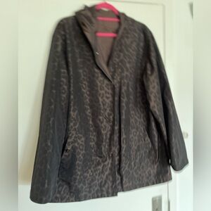 Animal Print Hooded Iridescent Windbreaker
